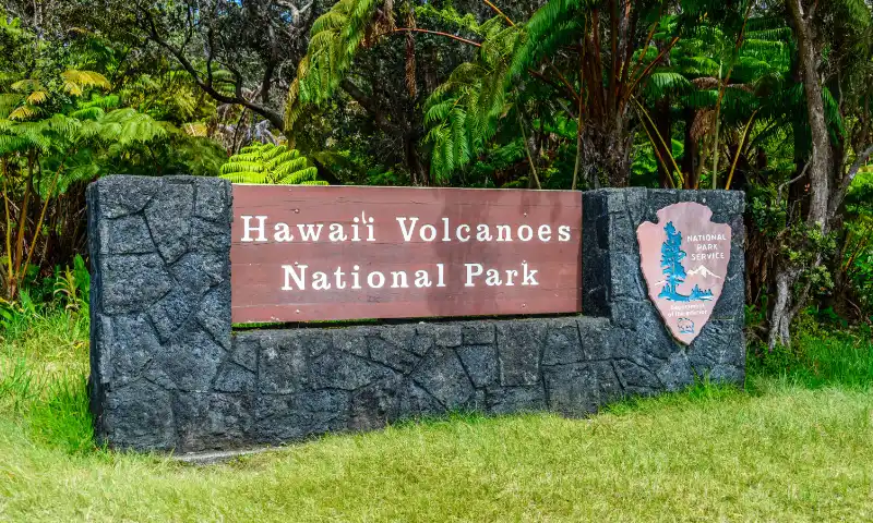 Hawaii Volcanoes National Park sign