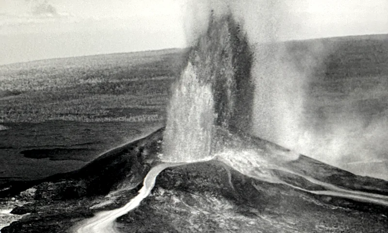Archival photo of Kilauea erupting.