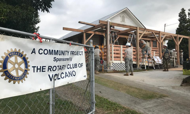 Rotary Club of Volcano volunteers at work.